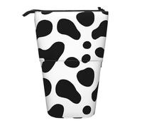 ESNAIUVCD Black Leopard Print Personalized Retractable Pencil Case, Custom Signature Name Pencil Pouch for Students Kids Adults for School Office