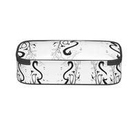 ESNAIUVCD Black Music Notes Print Pencil Case for Kids,School Pen Bags Large Capacity Pencil Elementary School Pen Case Children Stationery Bags
