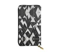 ESNAIUVCD Black White Marble Print Genuine Leather Women's,Men's Wallets,Multi-Functionclutch Purse,Zip Around Large Travel â€‹Mobile Phone Long â€‹Money Purses