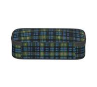 ESNAIUVCD Blue and Green Scottish Tartan Print Pencil Case for Kids,School Pen Bags Large Capacity Pencil Elementary School Pen Case Children Stationery Bags