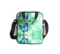 ESNAIUVCD Blue Butterfly Pattern Print Men Women Transparent Pvc Shopping Bag Waterproof See Through Bag,With Handles For Lunch