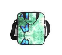 ESNAIUVCD Blue Butterfly Pattern Print Men Women Transparent Pvc Shopping Bag Waterproof See Through Bag,With Handles For Lunch