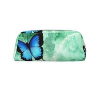 ESNAIUVCD Blue Butterfly Pattern Print Pencil Bag Zipper Large Pencil Bag Work Travel - Multifunctional Pencil Case,Makeup Bag
