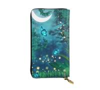 ESNAIUVCD Blue Butterfly Print Genuine Leather Women's,Men's Wallets,Multi-Functionclutch Purse,Zip Around Large Travel â€‹Mobile Phone Long â€‹Money Purses