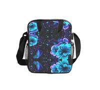 ESNAIUVCD Blue Butterfly Print Men Women Transparent Pvc Shopping Bag Waterproof See Through Bag,With Handles For Lunch