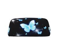 ESNAIUVCD Blue Butterfly Print Pencil Bag Zipper Large Pencil Bag Work Travel - Multifunctional Pencil Case,Makeup Bag