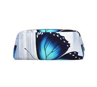 ESNAIUVCD Blue Butterfly Print Pencil Bag Zipper Large Pencil Bag Work Travel - Multifunctional Pencil Case,Makeup Bag