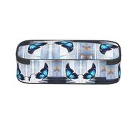 ESNAIUVCD Blue Butterfly Print Pencil Case for Kids,School Pen Bags Large Capacity Pencil Elementary School Pen Case Children Stationery Bags