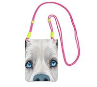 ESNAIUVCD Blue Eyes Wolf Print Carry A Mobile Phone Bag Diagonally,Crossbody Bag,Suitable For Carrying Mobile Phone Change, Etc