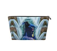 ESNAIUVCD Blue Marine Life Print Travel Makeup Bag Organizer Leather - Travel Toiletry Bag for Women & Men, Organizing Pouches for Purse with Zipper