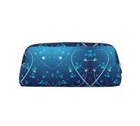 ESNAIUVCD Blue Mini Flower Swirl Print Pencil Bag Zipper Large Pencil Bag Work Travel - Multifunctional Pencil Case,Makeup Bag