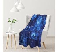 ESNAIUVCD Blue Universe Space Galaxy Print Soft Cozy Fleece Plush Warm Flannel Bedding Blanket For Girls Kids Adults Couch Travel 40x30inch(102x76cm)