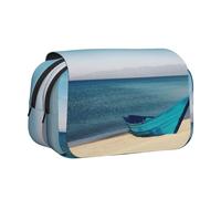 ESNAIUVCD Boat and Sea Print Large Capacity Double Layer Pen Bag,Suitable for Boys, Girls and Adults,This Office Pen Bag with Compartment Design