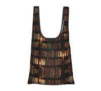 ESNAIUVCD Book Room Library Print Reusable, Foldable,Washable Grocery Bags Foldable In A Pouch Eco Tote Shopping Bag,Daily Shopping Loading