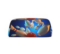 ESNAIUVCD Bowling Ball Print Pencil Bag Zipper Large Pencil Bag Work Travel - Multifunctional Pencil Case,Makeup Bag