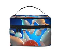 ESNAIUVCD Bowling Ball Print Toiletry Bag Large Cosmetic Bag Travel Makeup Bag Organizer for Women