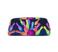 ESNAIUVCD Bowling Balls Print Pencil Bag Zipper Large Pencil Bag Work Travel - Multifunctional Pencil Case,Makeup Bag