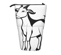 ESNAIUVCD Brown Goat Print Personalized Retractable Pencil Case, Custom Signature Name Pencil Pouch for Students Kids Adults for School Office