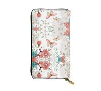 ESNAIUVCD Butterfly and Flowers Print Genuine Leather Women's,Men's Wallets,Multi-Functionclutch Purse,Zip Around Large Travel â€‹Mobile Phone Long â€‹Money Purses