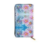 ESNAIUVCD Butterfly Blossoms Print Genuine Leather Women's,Men's Wallets,Multi-Functionclutch Purse,Zip Around Large Travel â€‹Mobile Phone Long â€‹Money Purses
