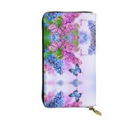 ESNAIUVCD Butterfly Garden Print Genuine Leather Women's,Men's Wallets,Multi-Functionclutch Purse,Zip Around Large Travel â€‹Mobile Phone Long â€‹Money Purses