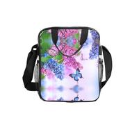 ESNAIUVCD Butterfly Garden Print Men Women Transparent PVC Shopping Bag Waterproof See Through Bag,with Handles for Lunch