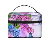 ESNAIUVCD Butterfly Garden Print Toiletry Bag Large Cosmetic Bag Travel Makeup Bag Organizer for Women