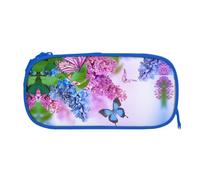 ESNAIUVCD Butterfly Garden Print Zipper Large Pencil Case,Durable Stationery Pencilcase Bag,Multifunctional Pencilcase Bag Penbag for School College Office Adult Girls and Boys