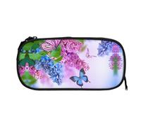 ESNAIUVCD Butterfly Garden Print Zipper Large Pencil Case,Durable Stationery Pencilcase Bag,Multifunctional Pencilcase Bag Penbag for School College Office Adult Girls and Boys
