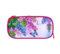 ESNAIUVCD Butterfly Garden Print Zipper Large Pencil Case,Durable Stationery Pencilcase Bag,Multifunctional Pencilcase Bag Penbag for School College Office Adult Girls and Boys