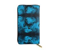 ESNAIUVCD Butterfly Print Genuine Leather Women's,Men's Wallets,Multi-Functionclutch Purse,Zip Around Large Travel â€‹Mobile Phone Long â€‹Money Purses