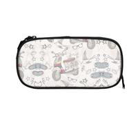 ESNAIUVCD Cartoon Car Birds Shoes Print Zipper Large Pencil Case,Durable Stationery Pencilcase Bag,Multifunctional Pencilcase Bag Penbag for School College Office Adult Girls and Boys