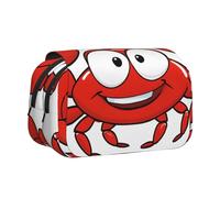 ESNAIUVCD Cartoon Crab Print Large Capacity Double Layer Pen Bag,Suitable for Boys, Girls and Adults,This Office Pen Bag with Compartment Design