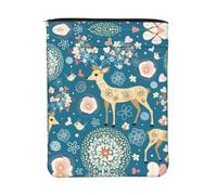ESNAIUVCD Cartoon Deer Flower Print Book Sleeve Book Protector,Book Covers for Paperbacks, Washable Fabric, Book Sleeves with Zipper,Book Lover Gifts