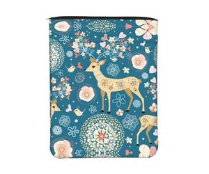 ESNAIUVCD Cartoon Deer Flower Print Book Sleeve Book Protector,Book Covers for Paperbacks, Washable Fabric, Book Sleeves with Zipper,Book Lover Gifts