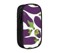 ESNAIUVCD Cartoon Eggplant Print Pencil Case Coin Key Card Bag Purse Large Pen Pouch for Kids Boys School Office