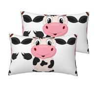 ESNAIUVCD Cartoon Milk Cow Print Double Sided Rectangular Cushion Cover,Pillow Cases Breathable Pillow Cover For Hotel Home Bed Decorative(2pcs)