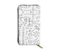 ESNAIUVCD Chemistry Print Print Genuine Leather Women's,Men's Wallets,Multi-Functionclutch Purse,Zip Around Large Travel â€‹Mobile Phone Long â€‹Money Purses