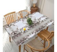 ESNAIUVCD Cherry Blossom Branches Print Cherry Blossom Branches Print Oil-Resistant Rectangular Table Cover,Restaurant Table Cover, Garden Party Table Cover(5ft)