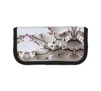 ESNAIUVCD Cherry Blossom Branches Print Pencil Case Big Capacity Pencil Bag Makeup Pouch Durable Students Stationery with Double Zipper for School/Office