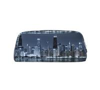ESNAIUVCD Chicago Reflected Print Pencil Bag Zipper Large Pencil Bag Work Travel - Multifunctional Pencil Case,Makeup Bag