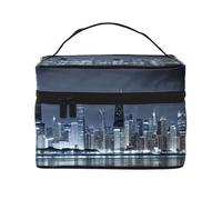 ESNAIUVCD Chicago Reflected Print Toiletry Bag Large Cosmetic Bag Travel Makeup Bag Organizer for Women