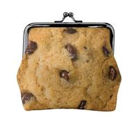 ESNAIUVCD Chocolate Cookie Print Kiss Lock Wallet Leather Coin Purse Ladies Money Pocket Iron Frame Compact Hand-Held Wallet