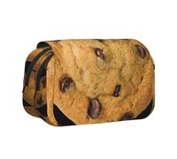 ESNAIUVCD Chocolate Cookie Print Large Capacity Double Layer Pen Bag,Suitable for Boys, Girls and Adults,This Office Pen Bag with Compartment Design