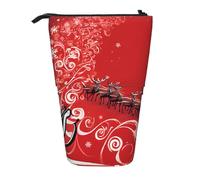 ESNAIUVCD Christmas Magic Print Personalized Retractable Pencil Case, Custom Signature Name Pencil Pouch for Students Kids Adults for School Office