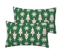 ESNAIUVCD Christmas Tree Pattern Print Double Sided Rectangular Cushion Cover,Pillow Cases Breathable Pillow Cover For Hotel Home Bed Decorative(2pcs)