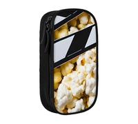ESNAIUVCD Cinema Movie Clapboard and Popcorn Print Pencil Case Coin Key Card Bag Purse Large Pen Pouch for Kids Boys School Office