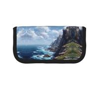 ESNAIUVCD Cliff Coast Print Pencil Case Big Capacity Pencil Bag Makeup Pouch Durable Students Stationery with Double Zipper for School/Office