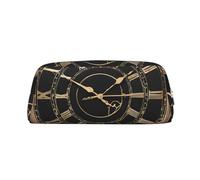 ESNAIUVCD Clock Gear Print Pencil Bag Zipper Large Pencil Bag Work Travel - Multifunctional Pencil Case,Makeup Bag