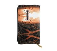 ESNAIUVCD Cobwebs with A Spider Print Genuine Leather Women's,Men's Wallets,Multi-Functionclutch Purse,Zip Around Large Travel Mobile Phone Long Money Purses